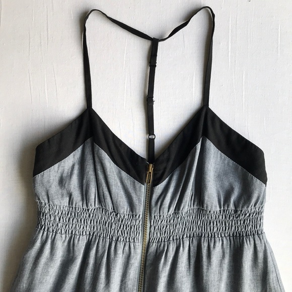 smocked t-strap A-line babydoll mini dress - Picture 1 of 7